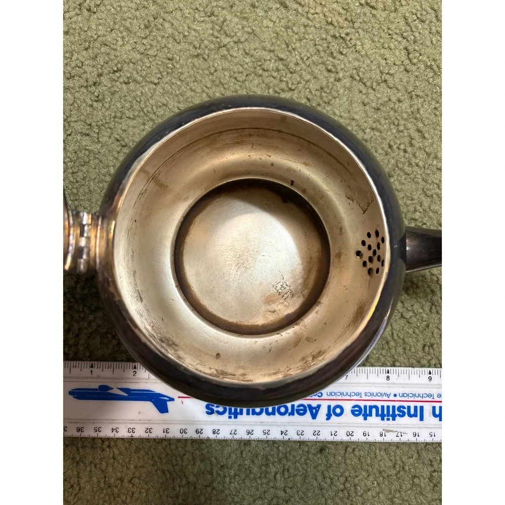 Vintage ISCO EPC Silver Plated Teapot Hinged Lid Electroplated Copper Patina